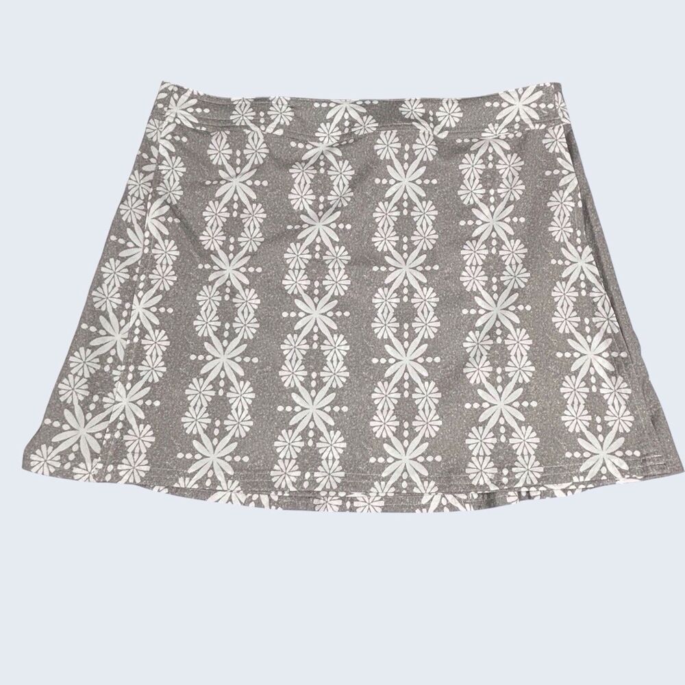 RipSkirt Hawaii Wrap Mini Skirt Length 1 Gray White Print Size Medium Beach Swim